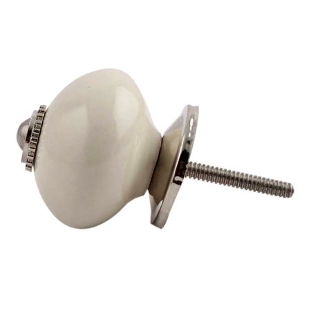 Cream Silver Fitting Ceramic Drawer Knob